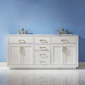 Altair Designs 72" double vanity with top - 531072-WH-CA-NM