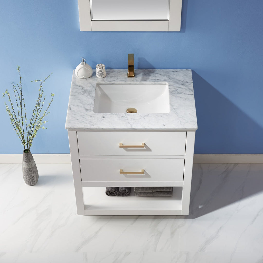 Altair Designs 30" single vanity with top - 532030-WH-CA