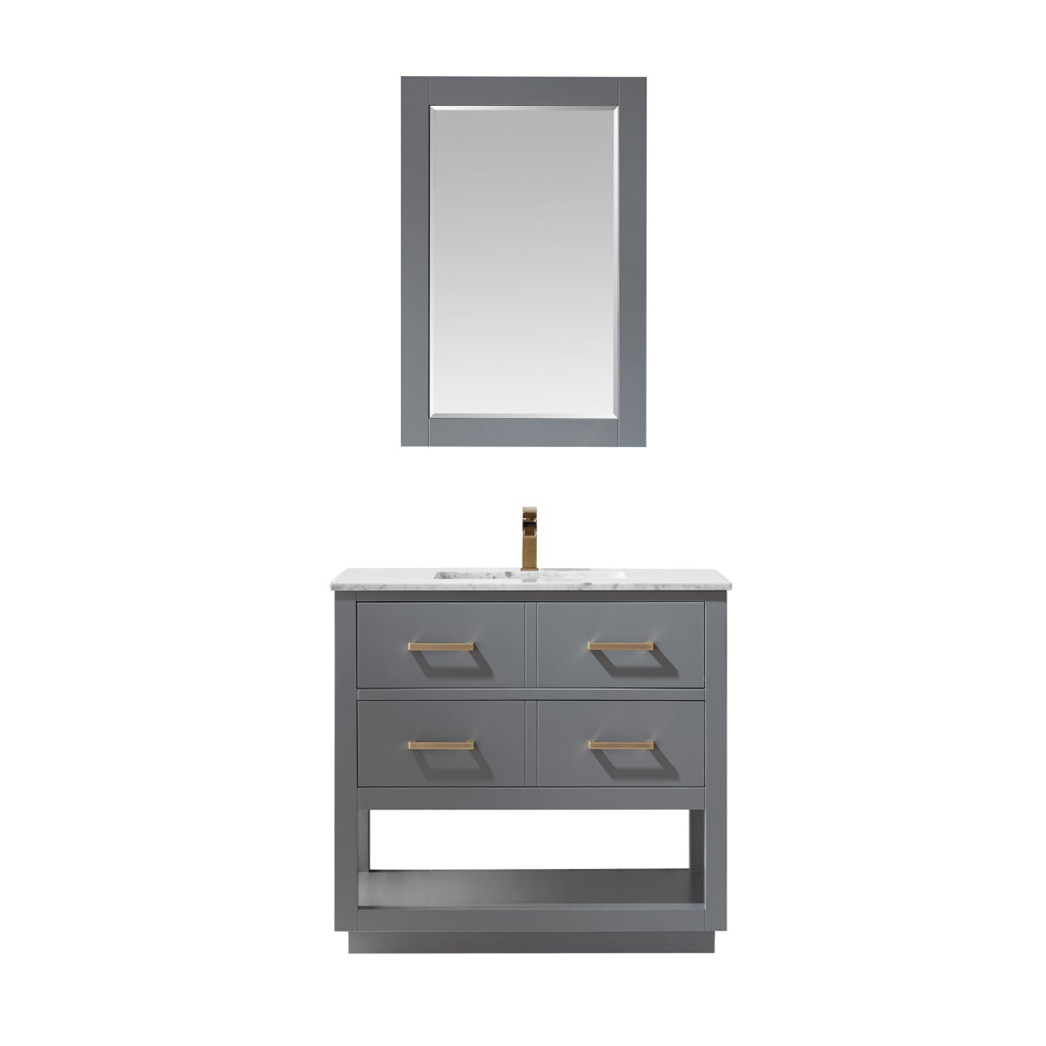 Altair Designs 36" single vanity with top - 532036-WH-CA