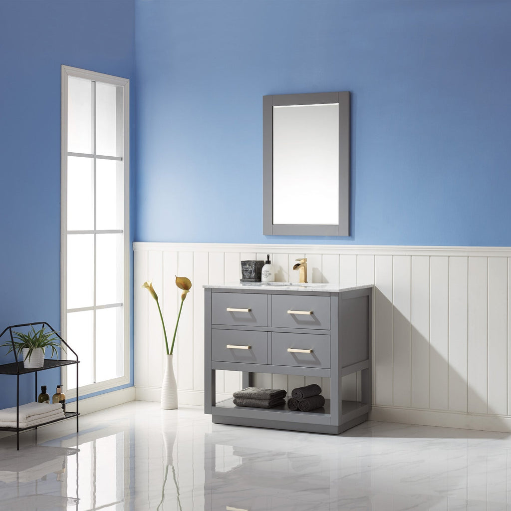 Altair Designs 36" single vanity with top - 532036-WH-CA