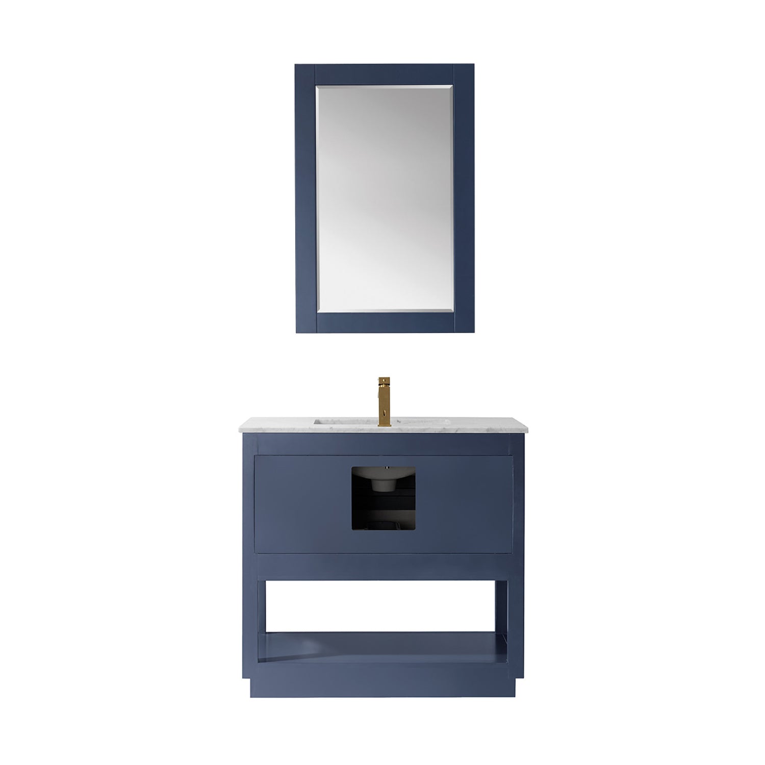 Altair Designs 36" single vanity with top - 532036-WH-CA