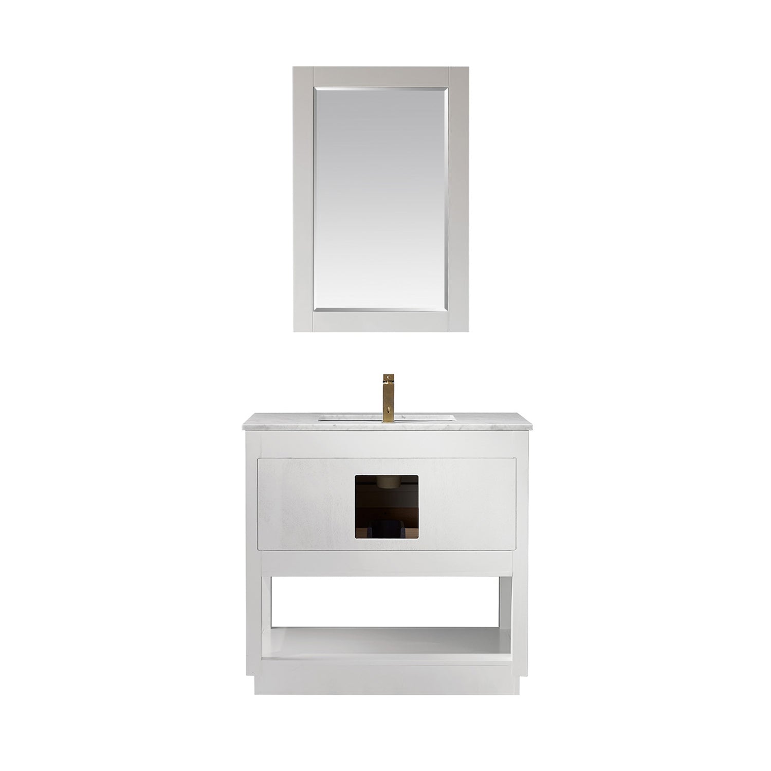 Altair Designs 36" single vanity with top - 532036-WH-CA