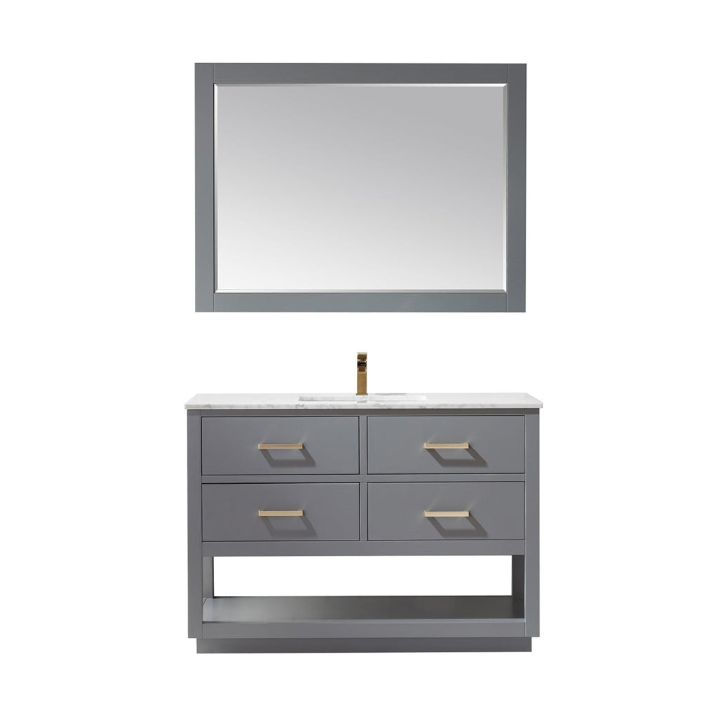 Altair Designs 48" single vanity with top - 532048-WH-CA-NM