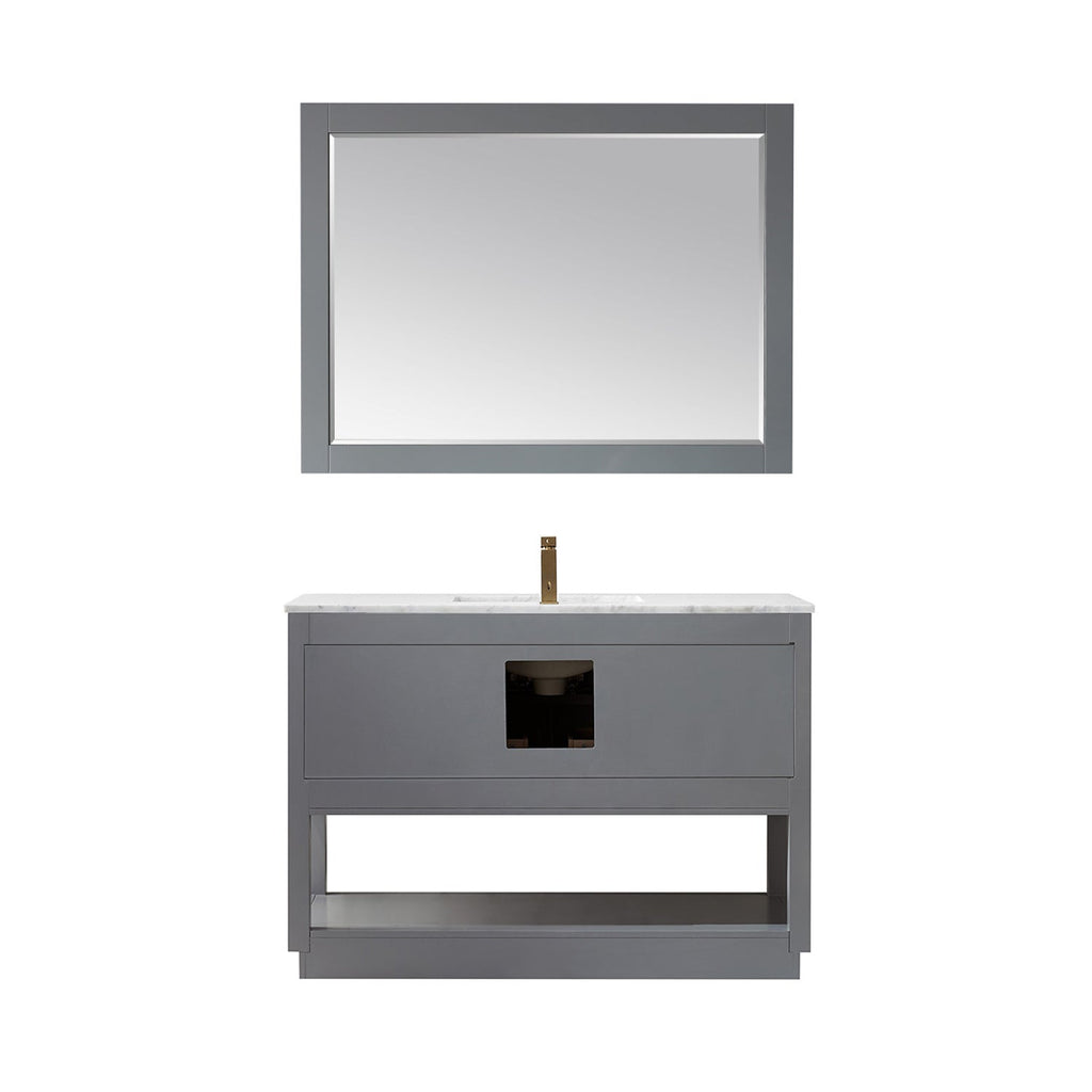 Altair Designs 48" single vanity with top - 532048-WH-CA-NM