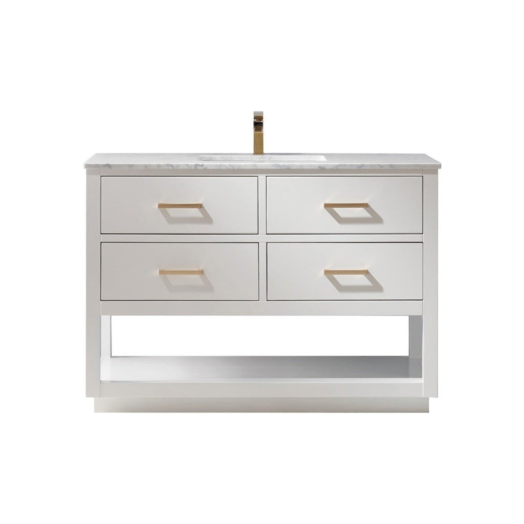 Altair Designs 48" single vanity with top - 532048-WH-CA-NM