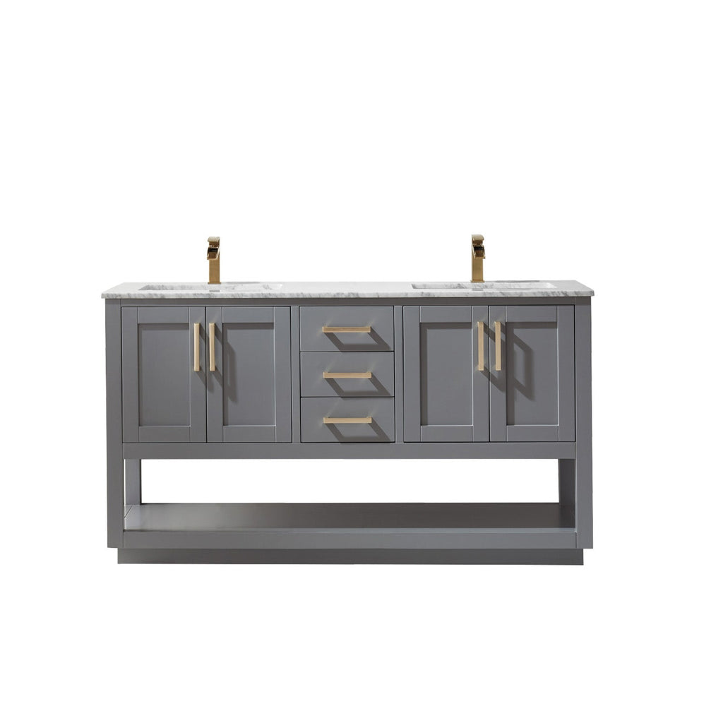Altair Designs 60" double vanity with top - 532060-WH-CA-NM