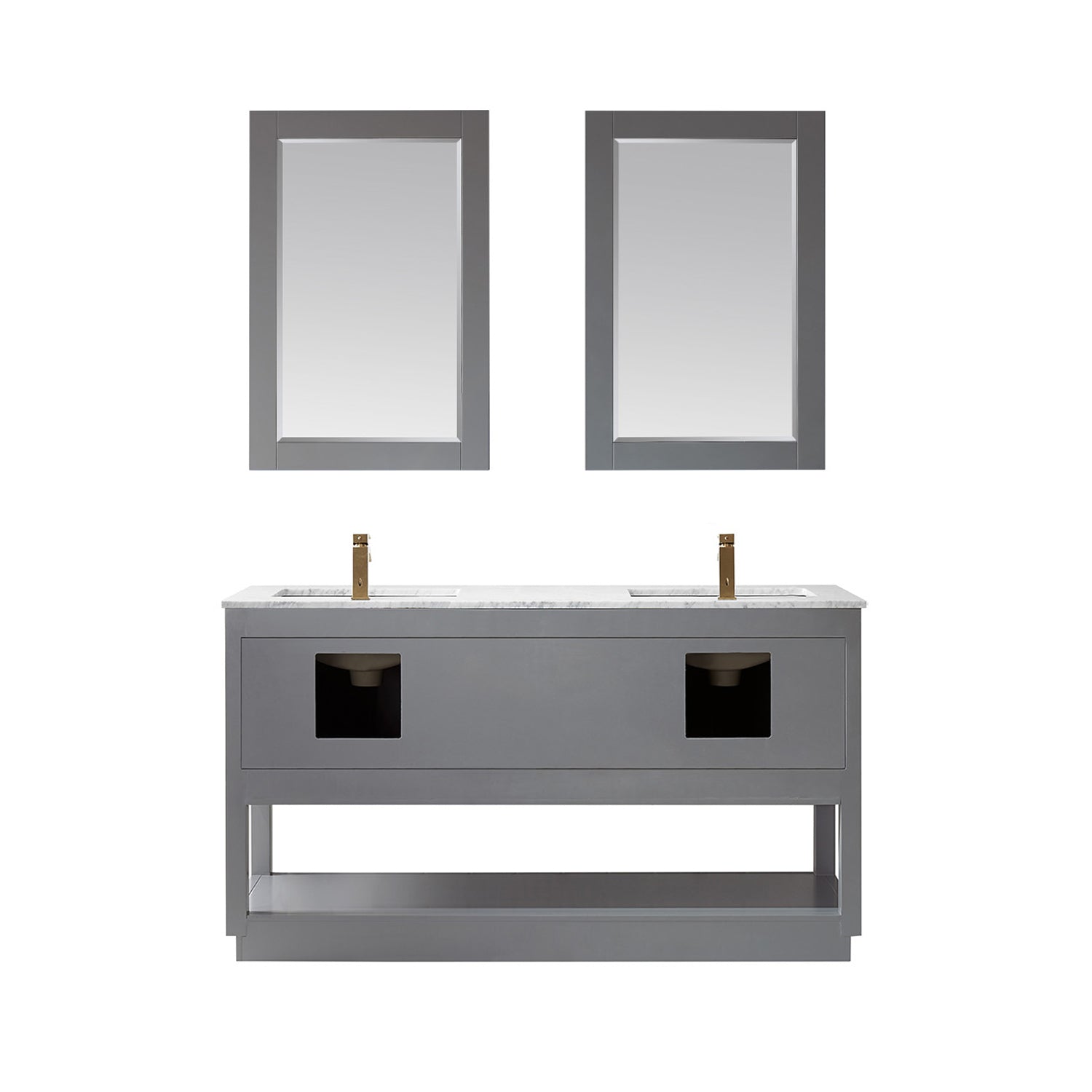 Altair Designs 60" double vanity with top - 532060-WH-CA-NM