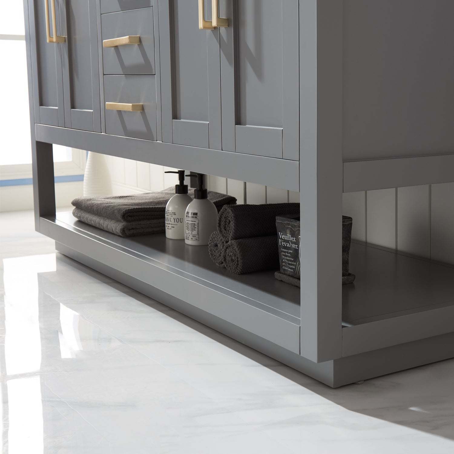 Altair Designs 60" double vanity with top - 532060-WH-CA-NM