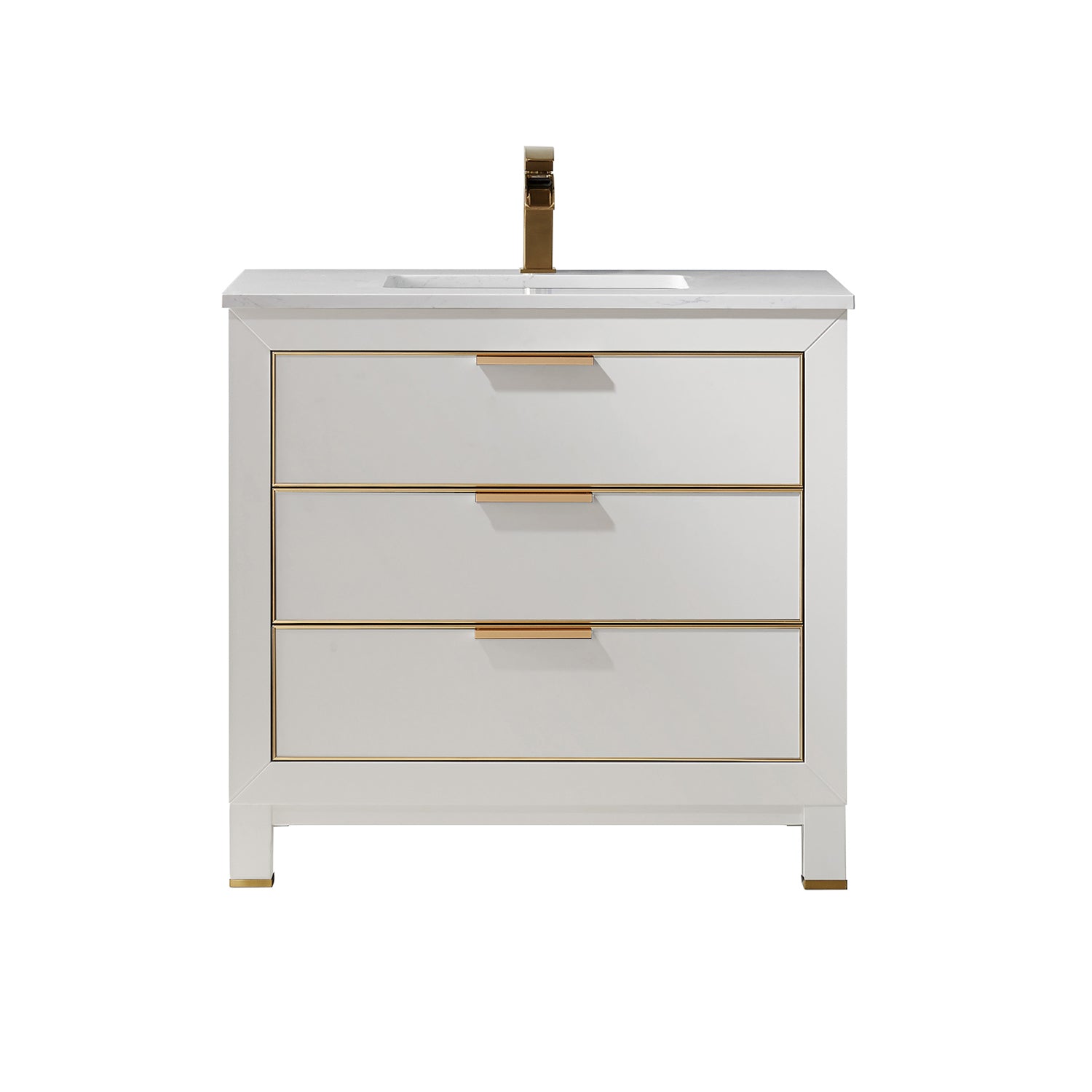Altair Designs 36" single vanity with top - 533036-RB-AW-NM