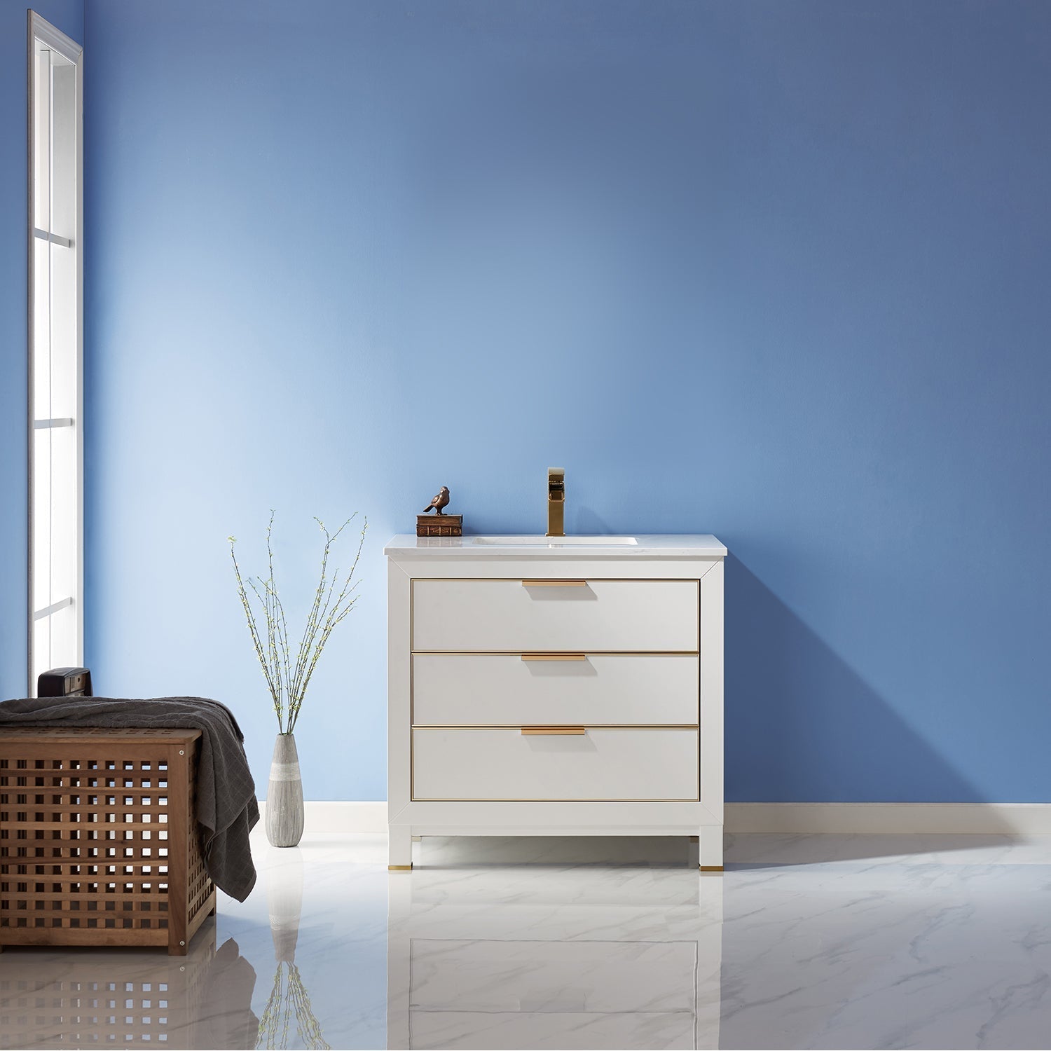 Altair Designs 36" single vanity with top - 533036-RB-AW-NM