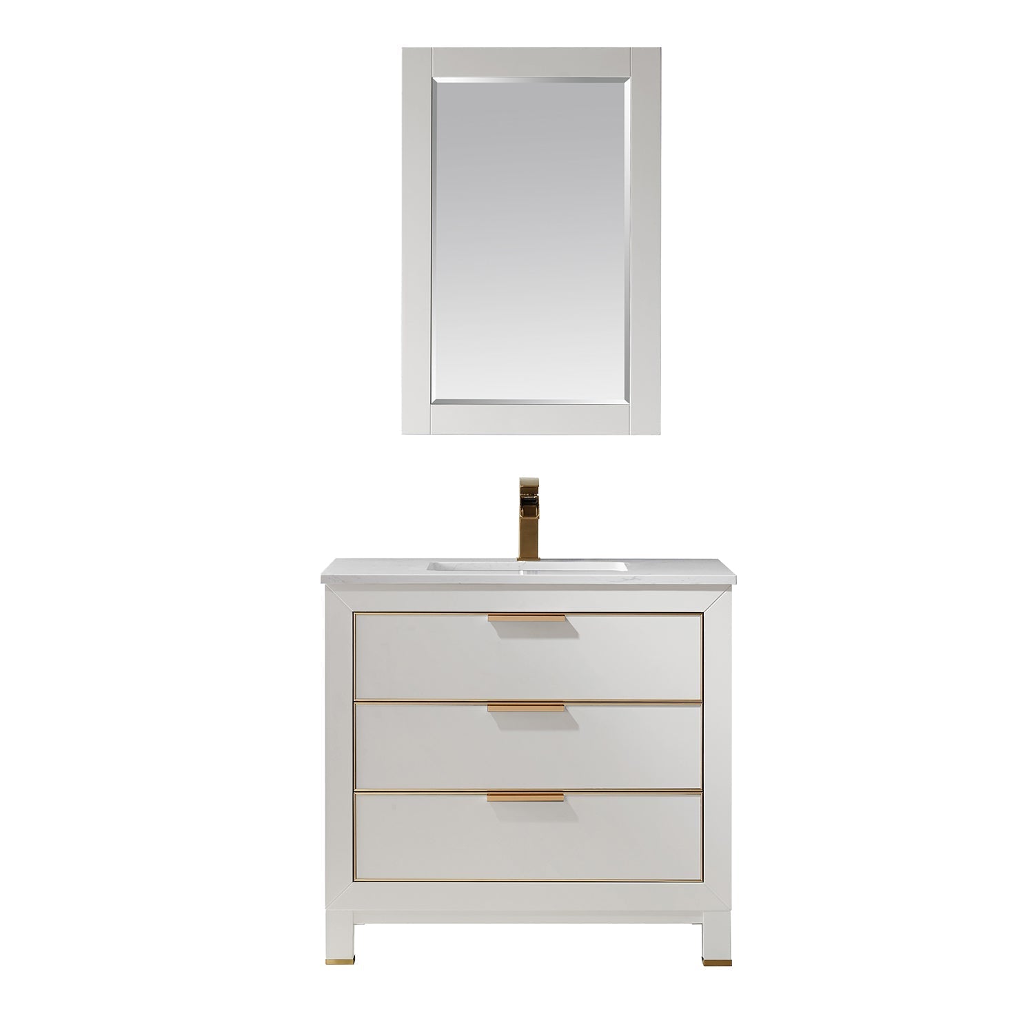 Altair Designs 36" single vanity with top - 533036-RB-AW-NM