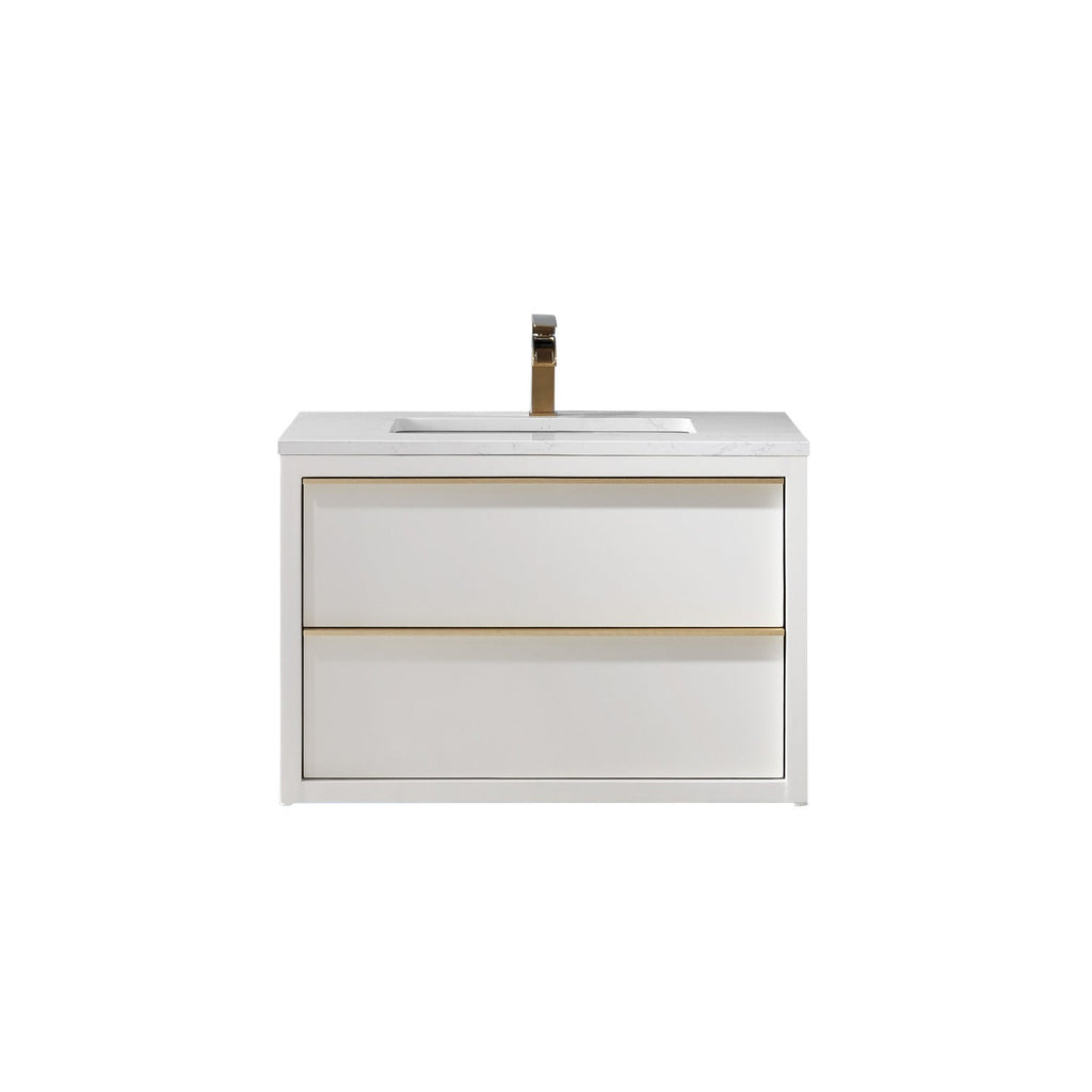 Altair Designs 30" single vanity with top - 534030-WH-AW-NM