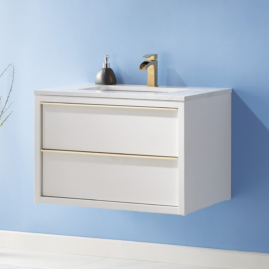Altair Designs 30" single vanity with top - 534030-WH-AW-NM