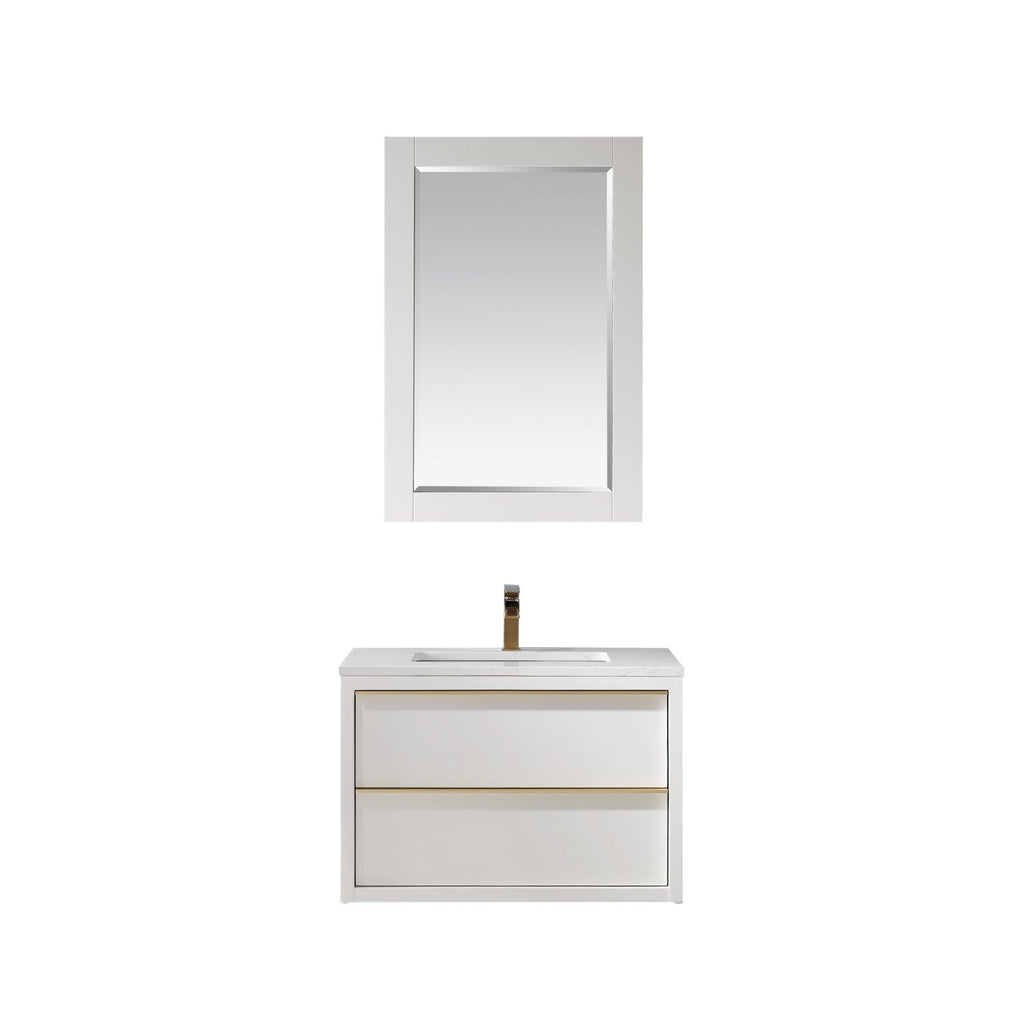 Altair Designs 30" single vanity with top - 534030-WH-AW-NM