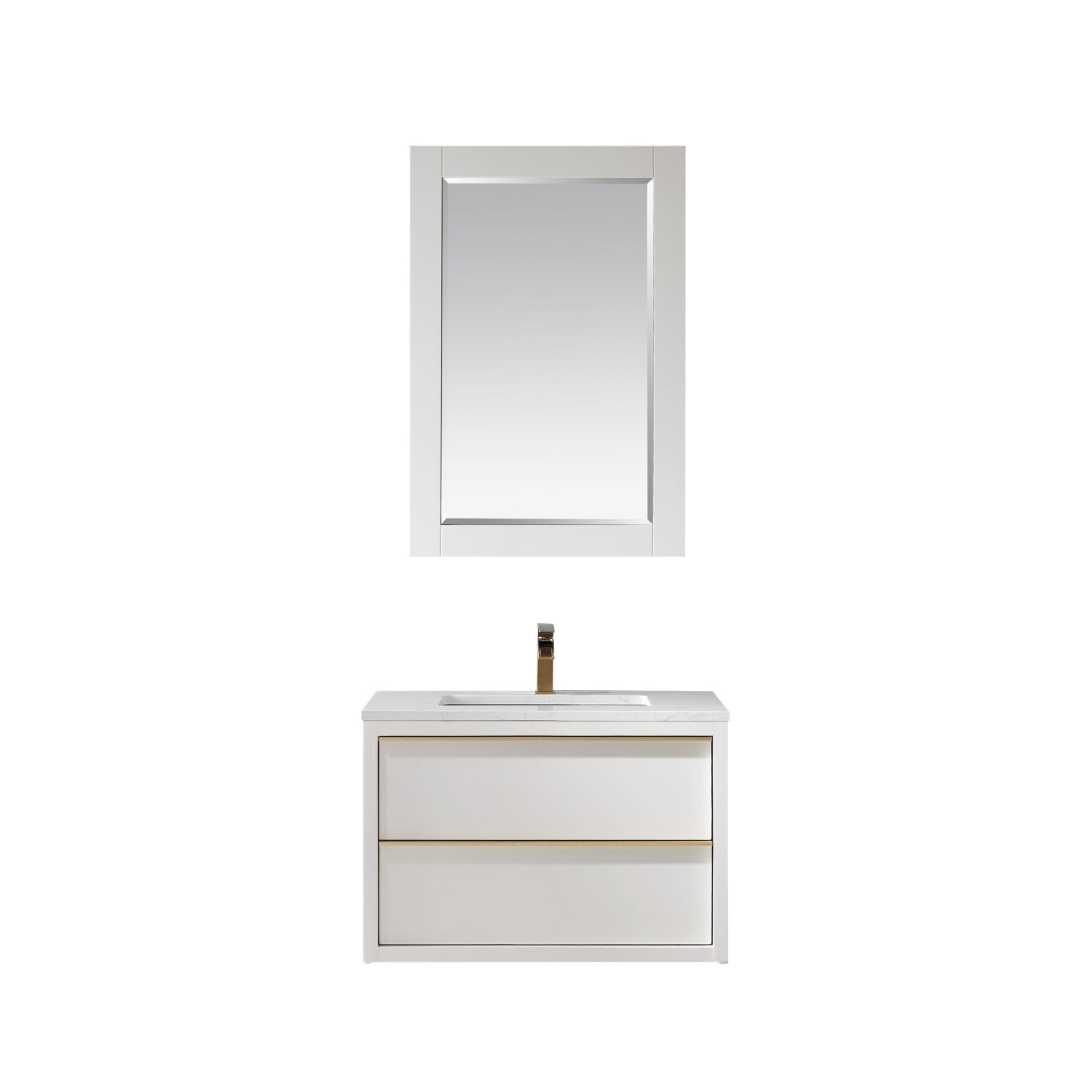 Altair Designs 30" single vanity with top - 534030-WH-AW-NM