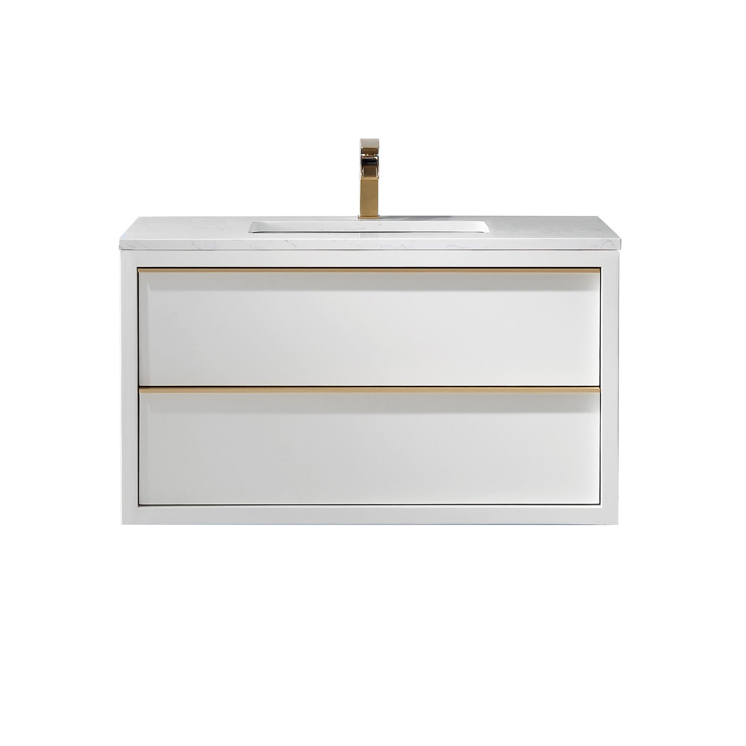Altair Designs 36" single vanity with top - 534036-WH-AW-NM