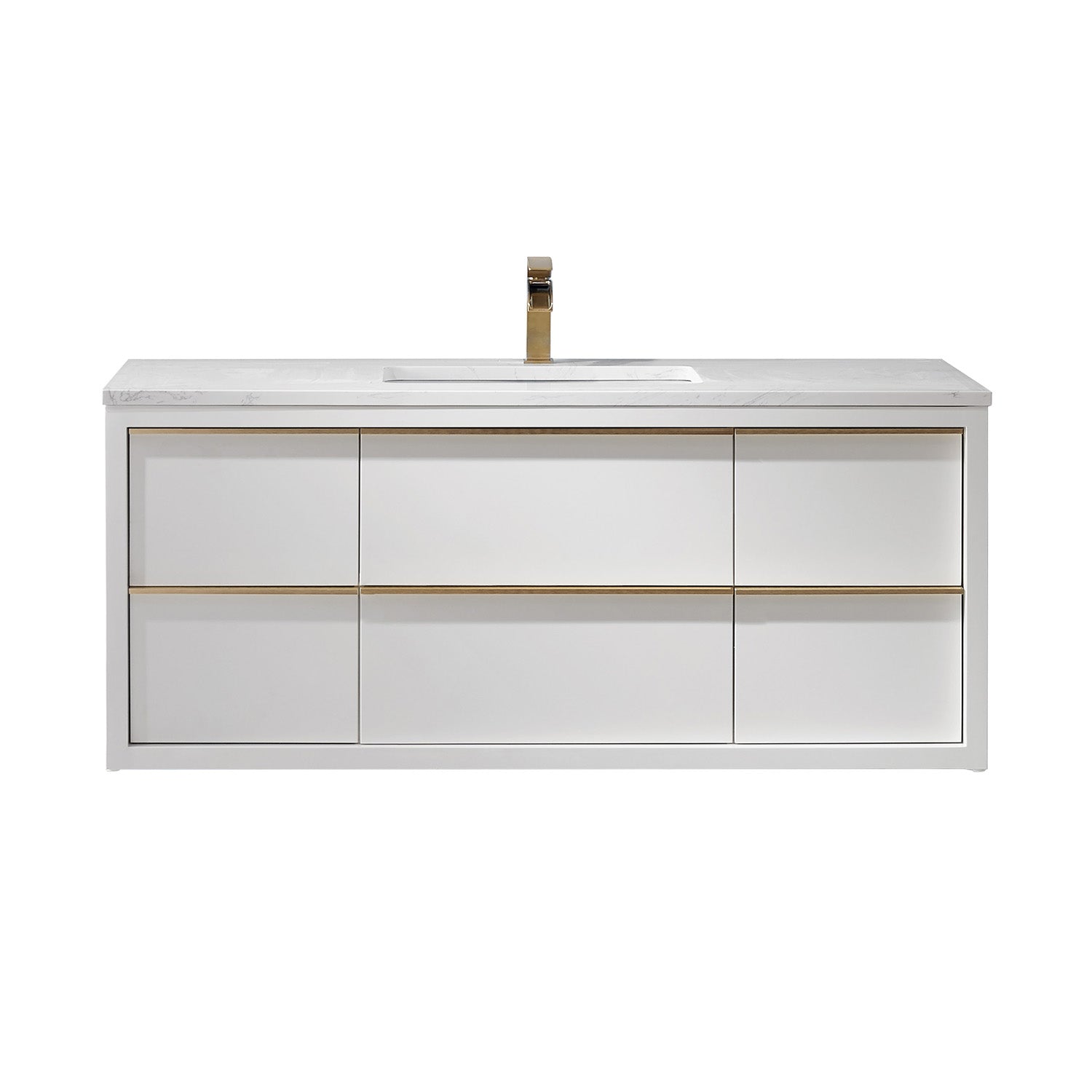 Altair Designs 48" single vanity with top - 534048-WH-AW-NM