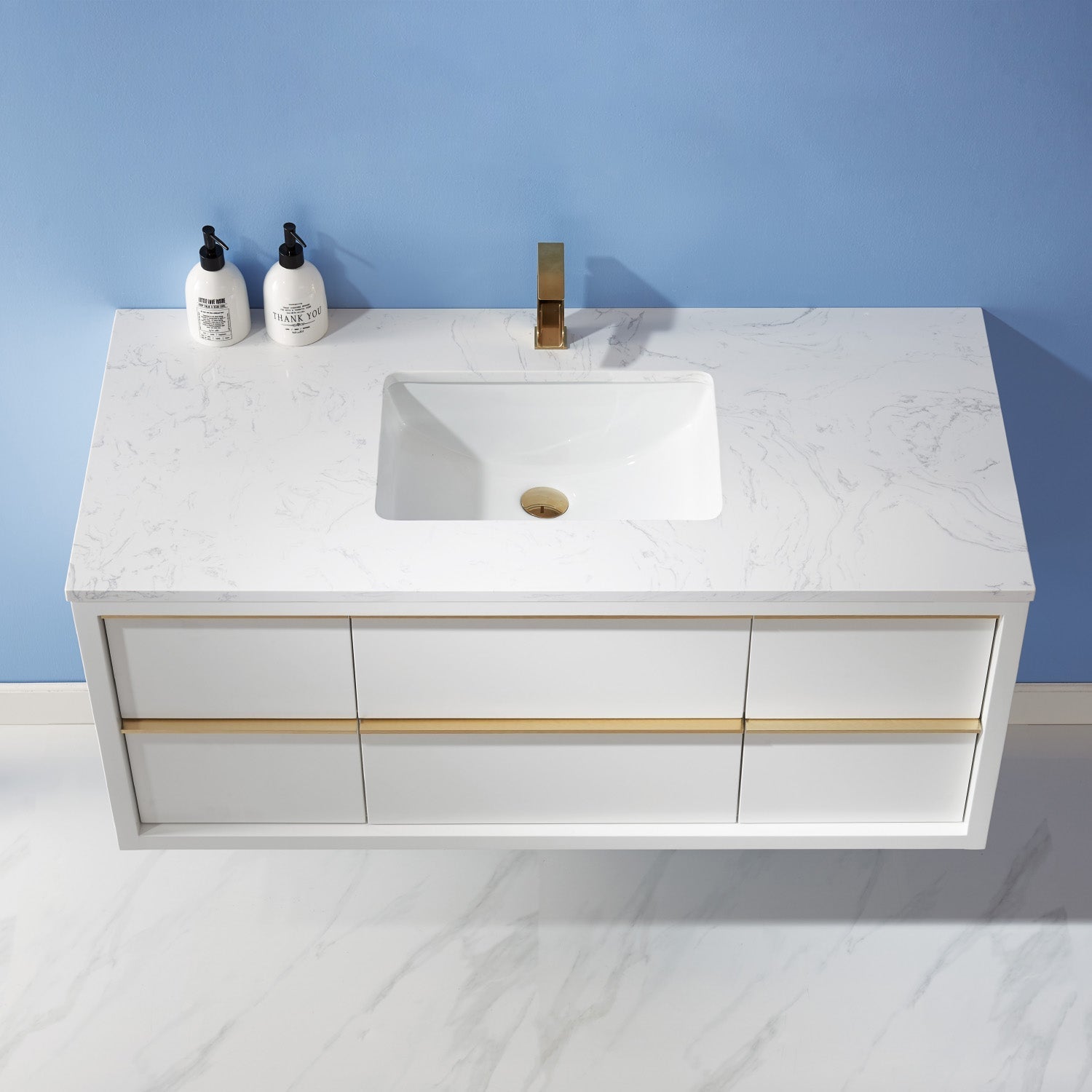 Altair Designs 48" single vanity with top - 534048-WH-AW-NM