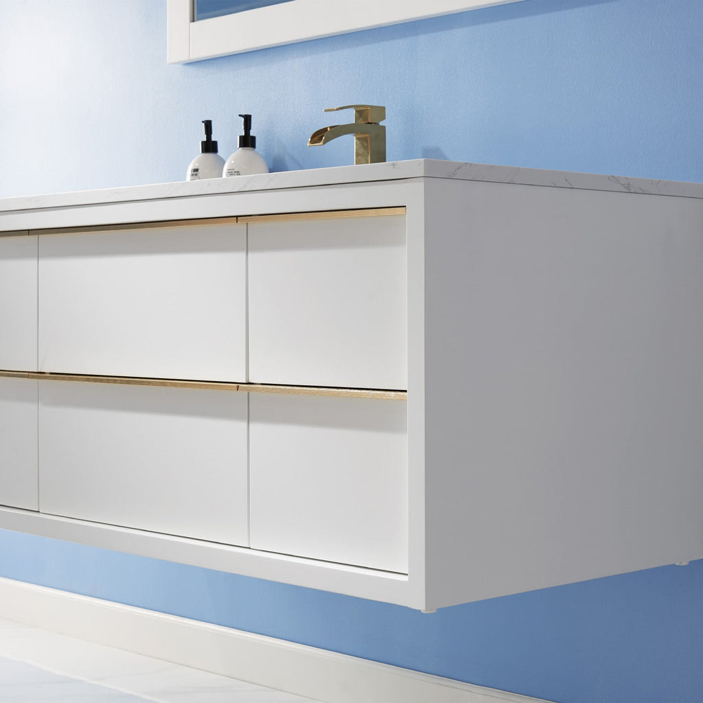 Altair Designs 48" single vanity with top - 534048-WH-AW-NM