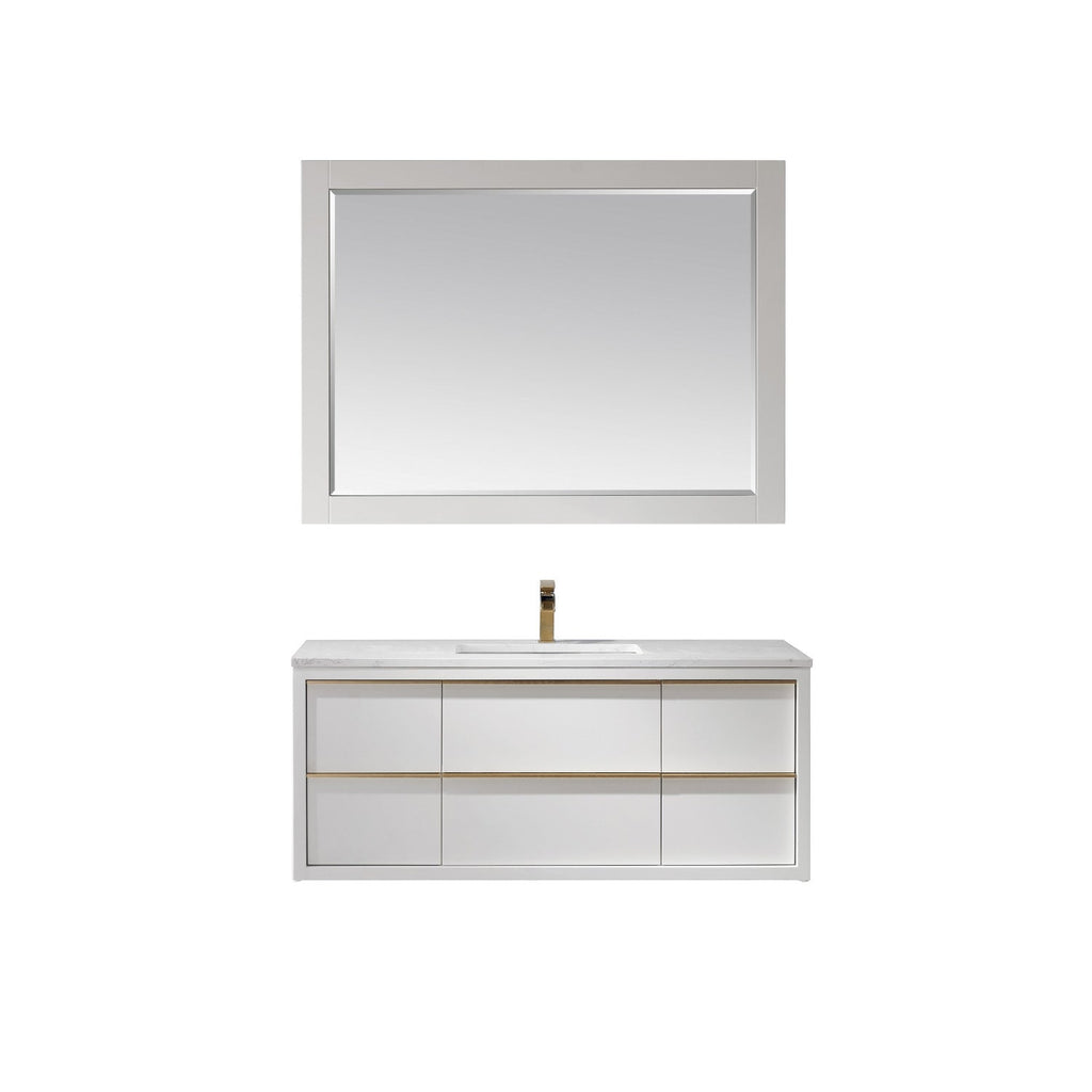 Altair Designs 48" single vanity with top - 534048-WH-AW-NM