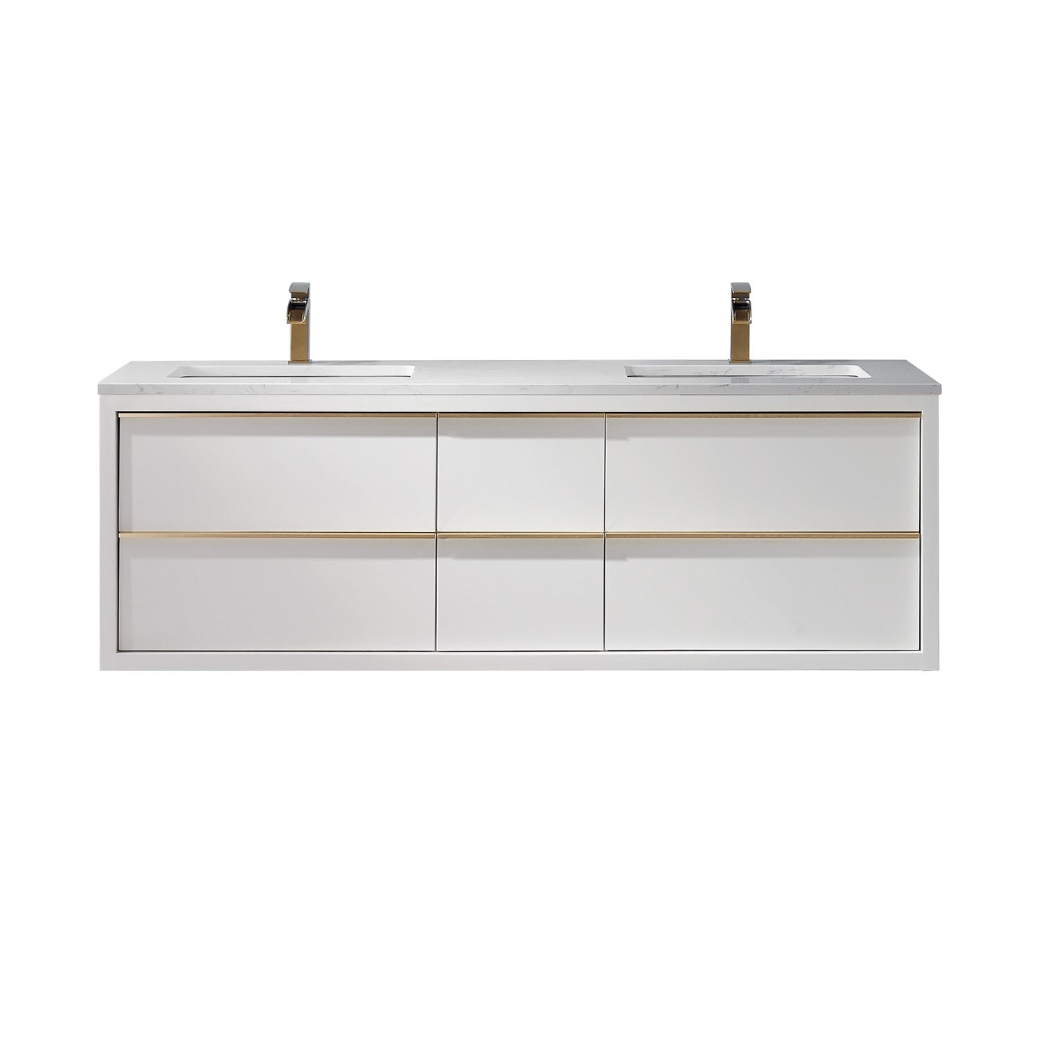 Altair Designs 60" double vanity with top - 534060-WH-AW-NM