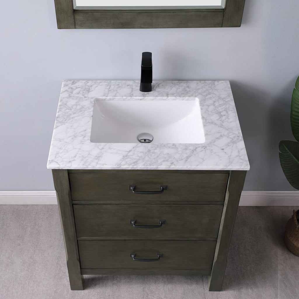 Altair Designs 30" single vanity with top - 535030-WH-CA
