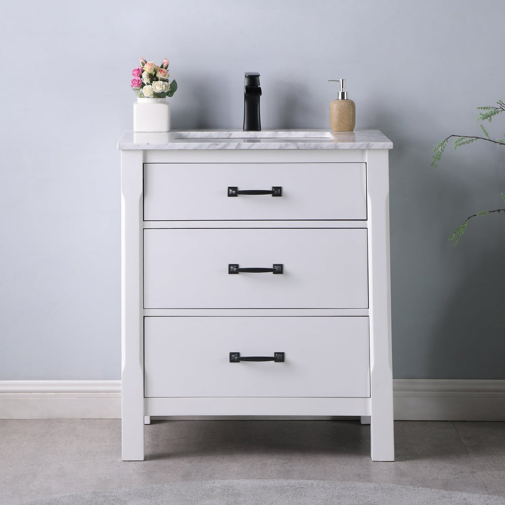 Altair Designs 30" single vanity with top - 535030-WH-CA