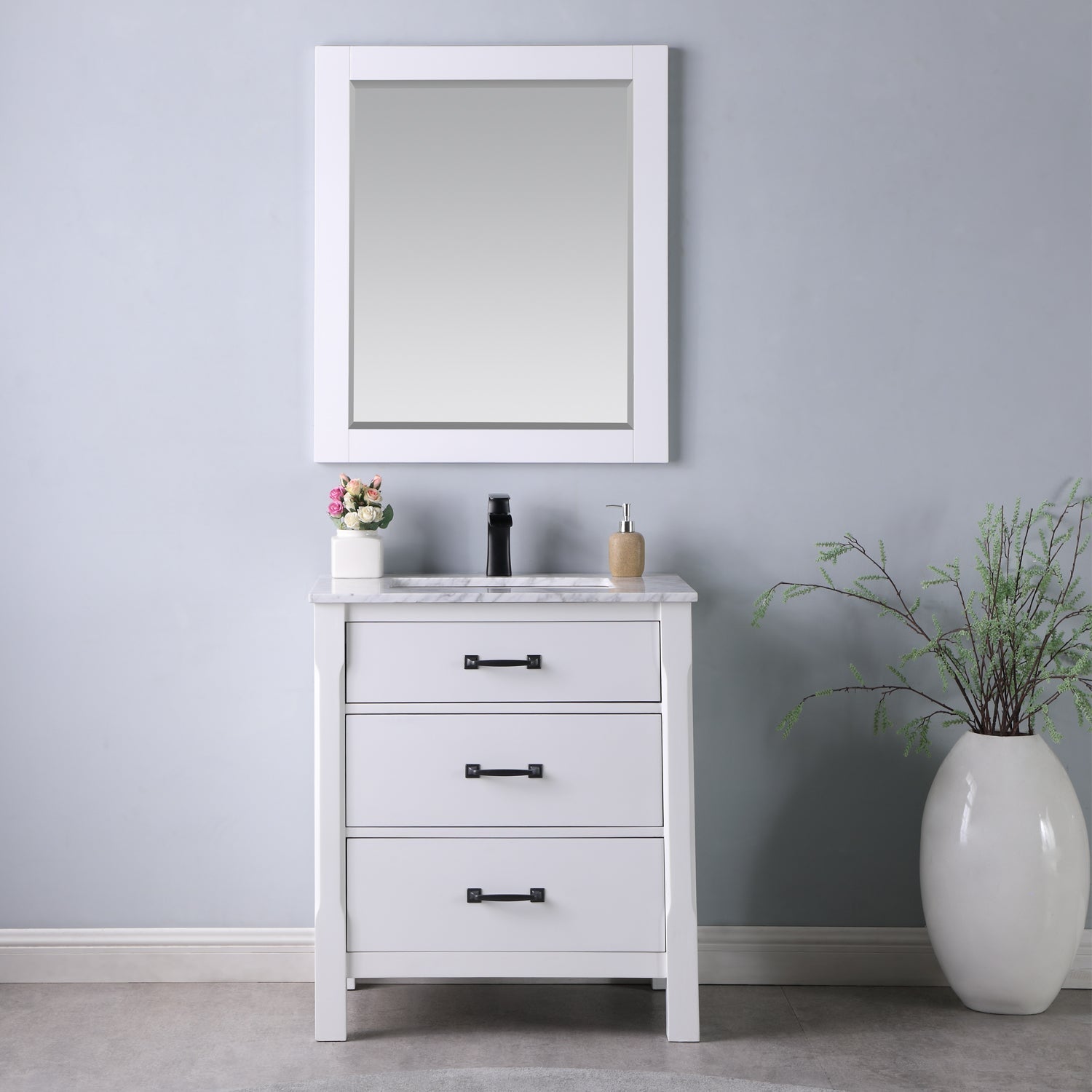 Altair Designs 30" single vanity with top - 535030-WH-CA