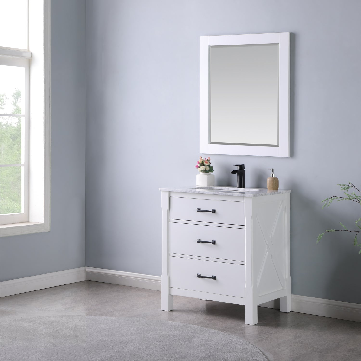 Altair Designs 30" single vanity with top - 535030-WH-CA
