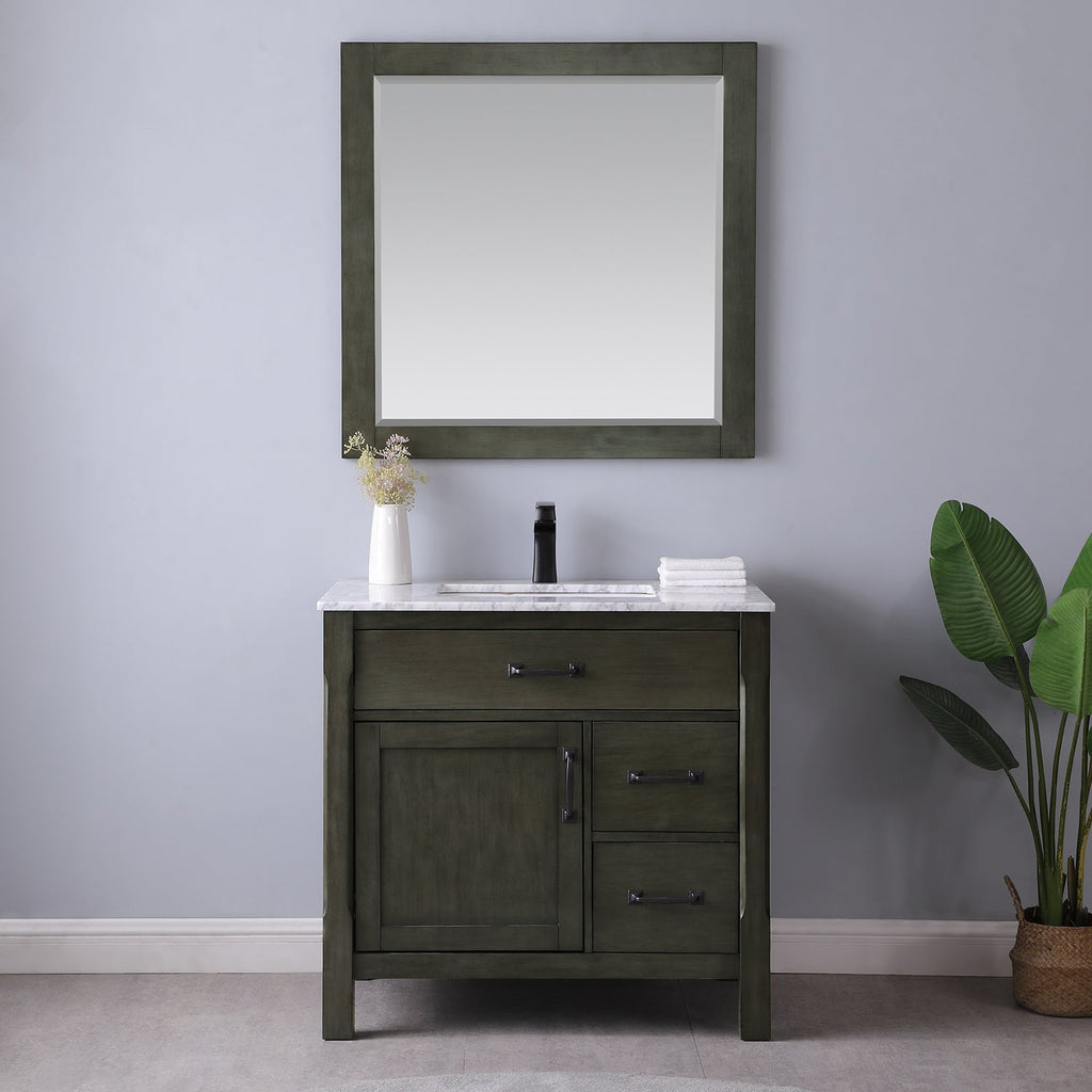 Altair Designs 36" single vanity with top - 535036-WH-CA