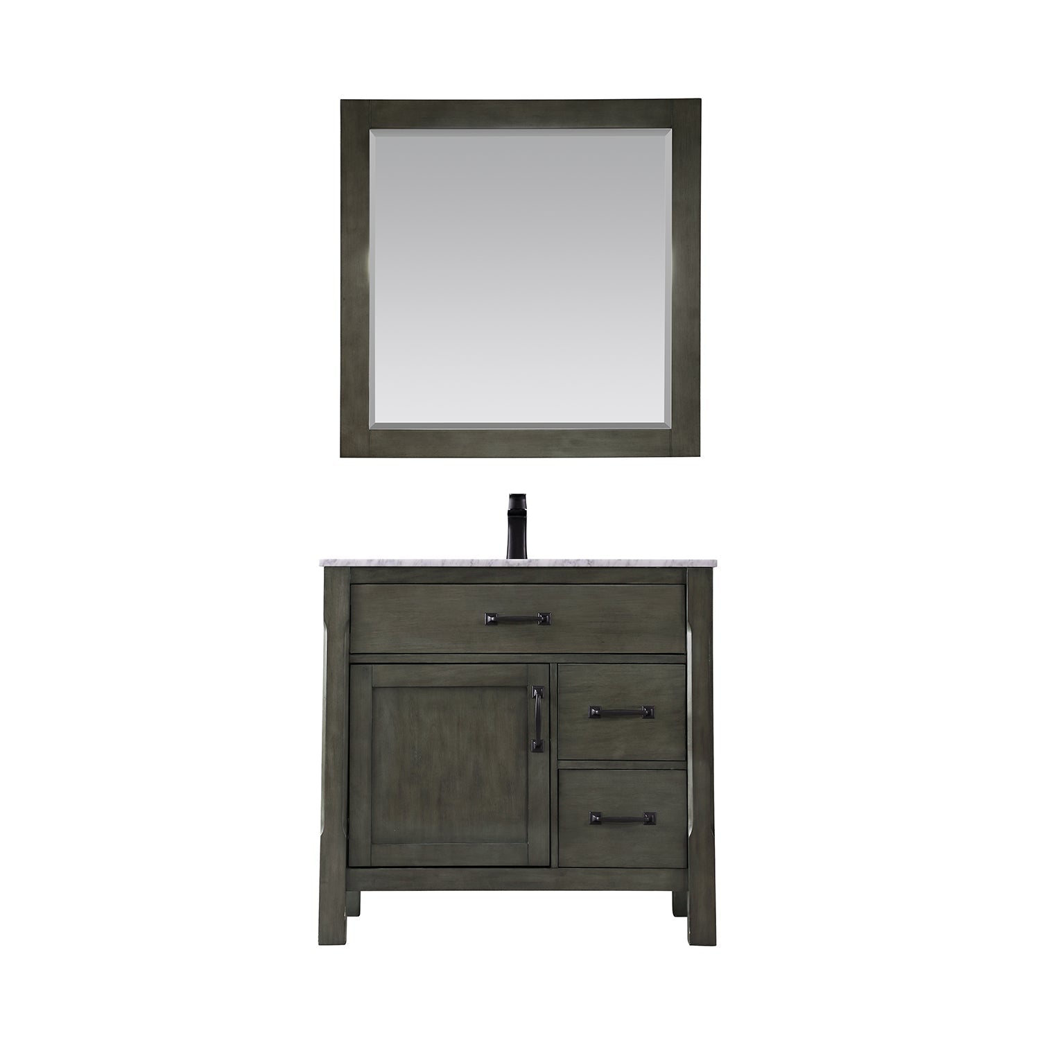 Altair Designs 36" single vanity with top - 535036-WH-CA