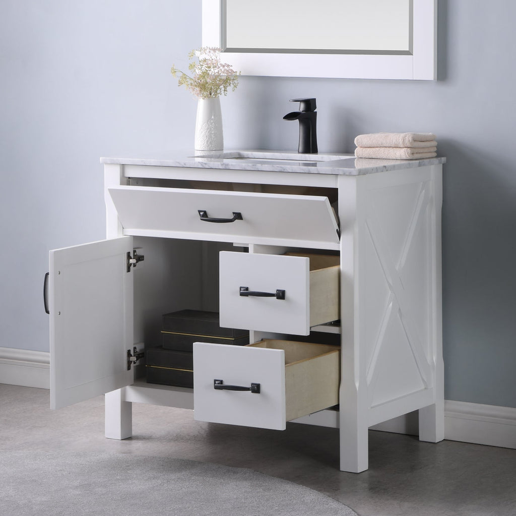 Altair Designs 36" single vanity with top - 535036-WH-CA