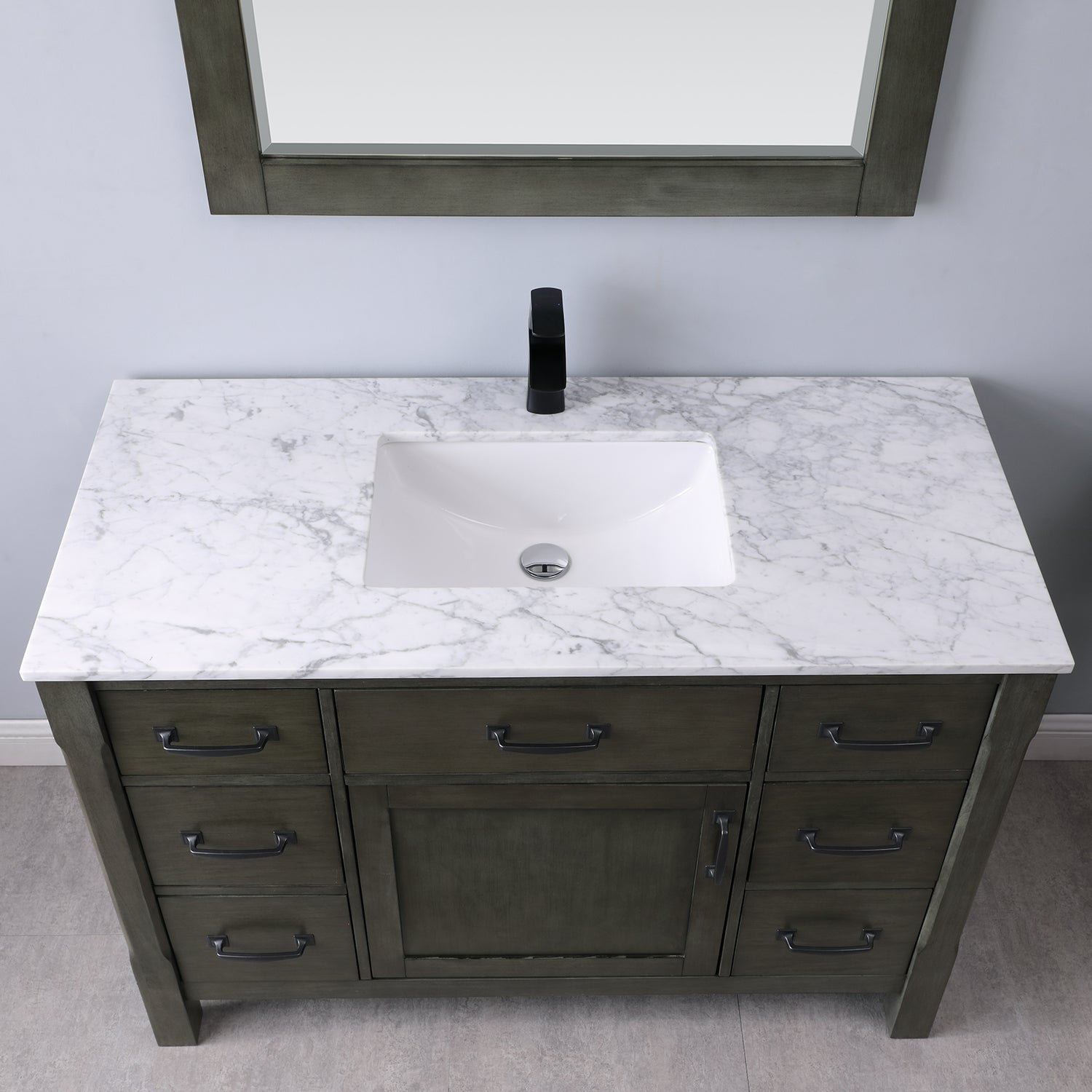 Altair Designs 48" single vanity with top - 535048-WH-CA