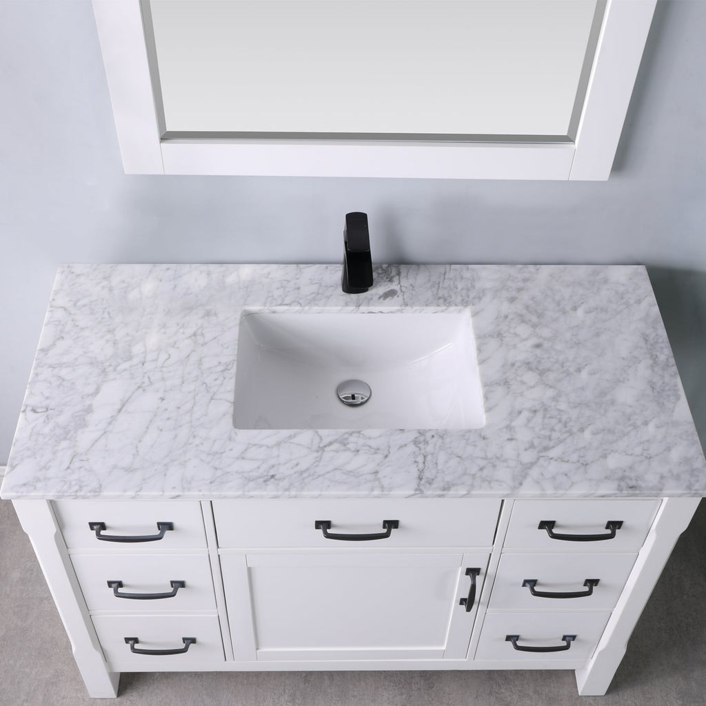 Altair Designs 48" single vanity with top - 535048-WH-CA