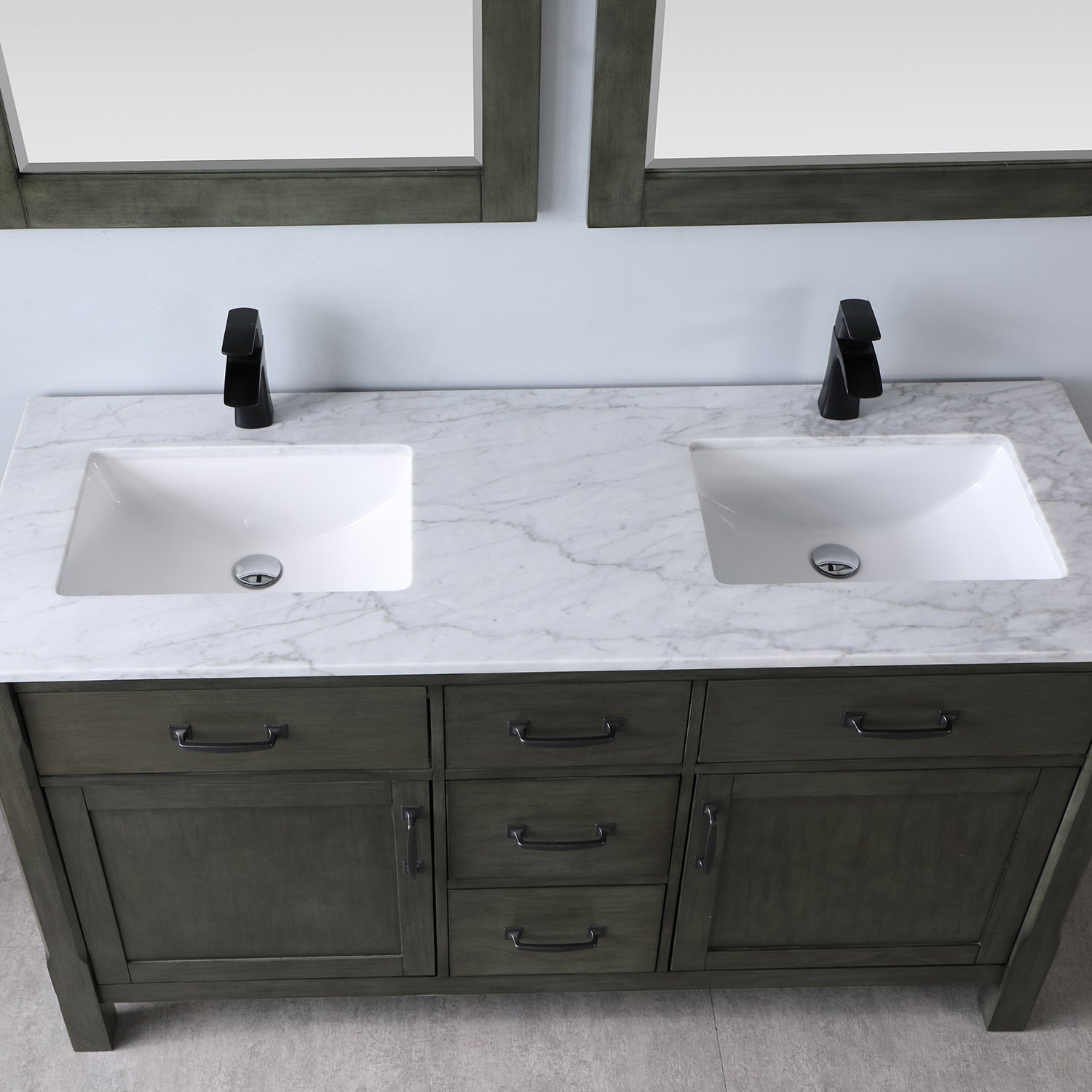 Altair Designs 60" double vanity with top - 535060-WH-CA