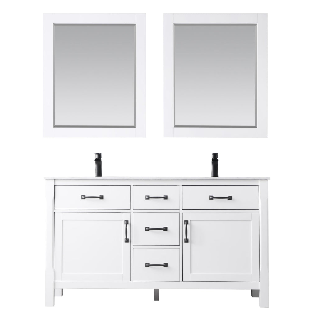 Altair Designs 60" double vanity with top - 535060-WH-CA