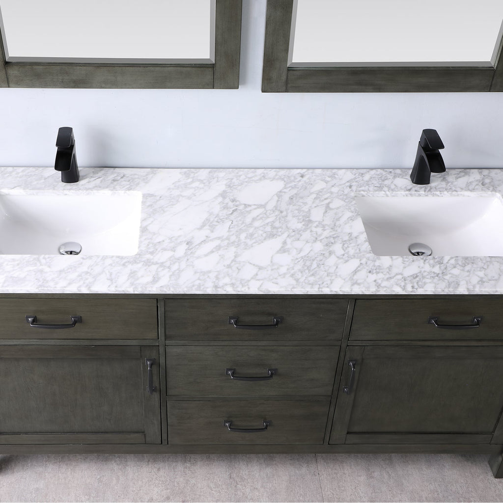 Altair Designs 72" double vanity with top - 535072-WH-CA