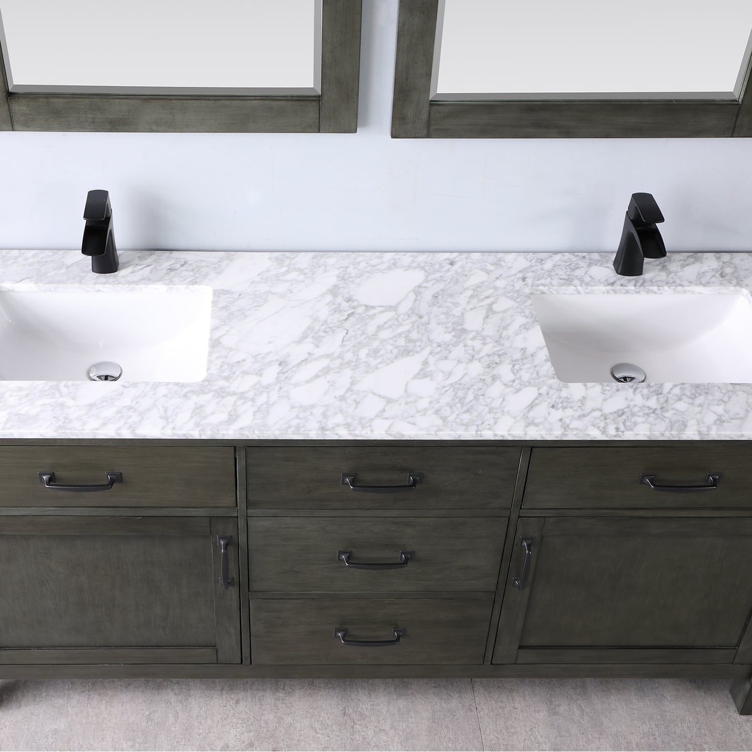 Altair Designs 72" double vanity with top - 535072-WH-CA