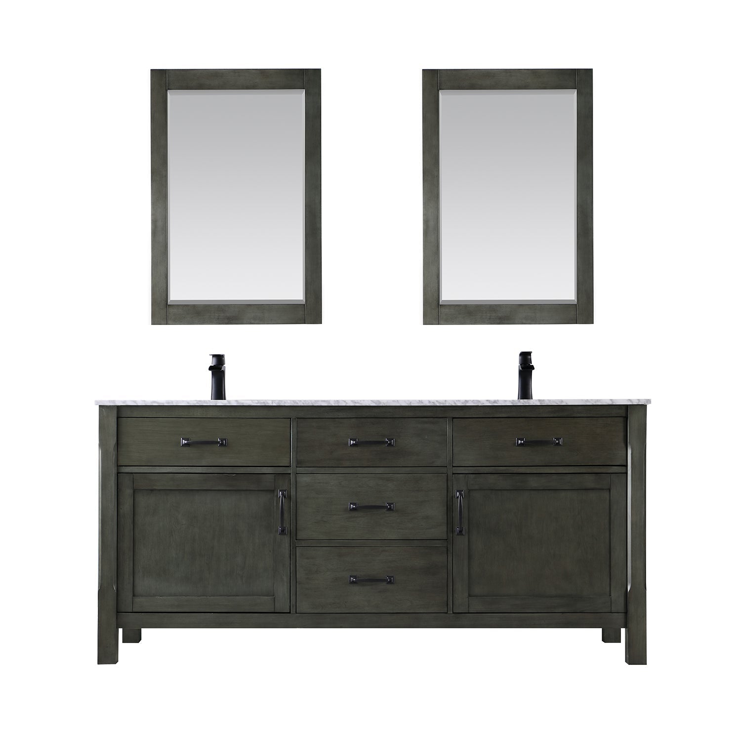Altair Designs 72" double vanity with top - 535072-WH-CA