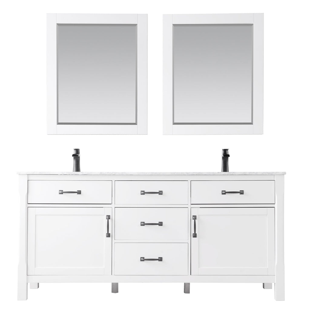 Altair Designs 72" double vanity with top - 535072-WH-CA