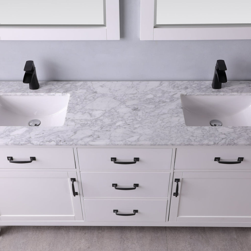 Altair Designs 72" double vanity with top - 535072-WH-CA