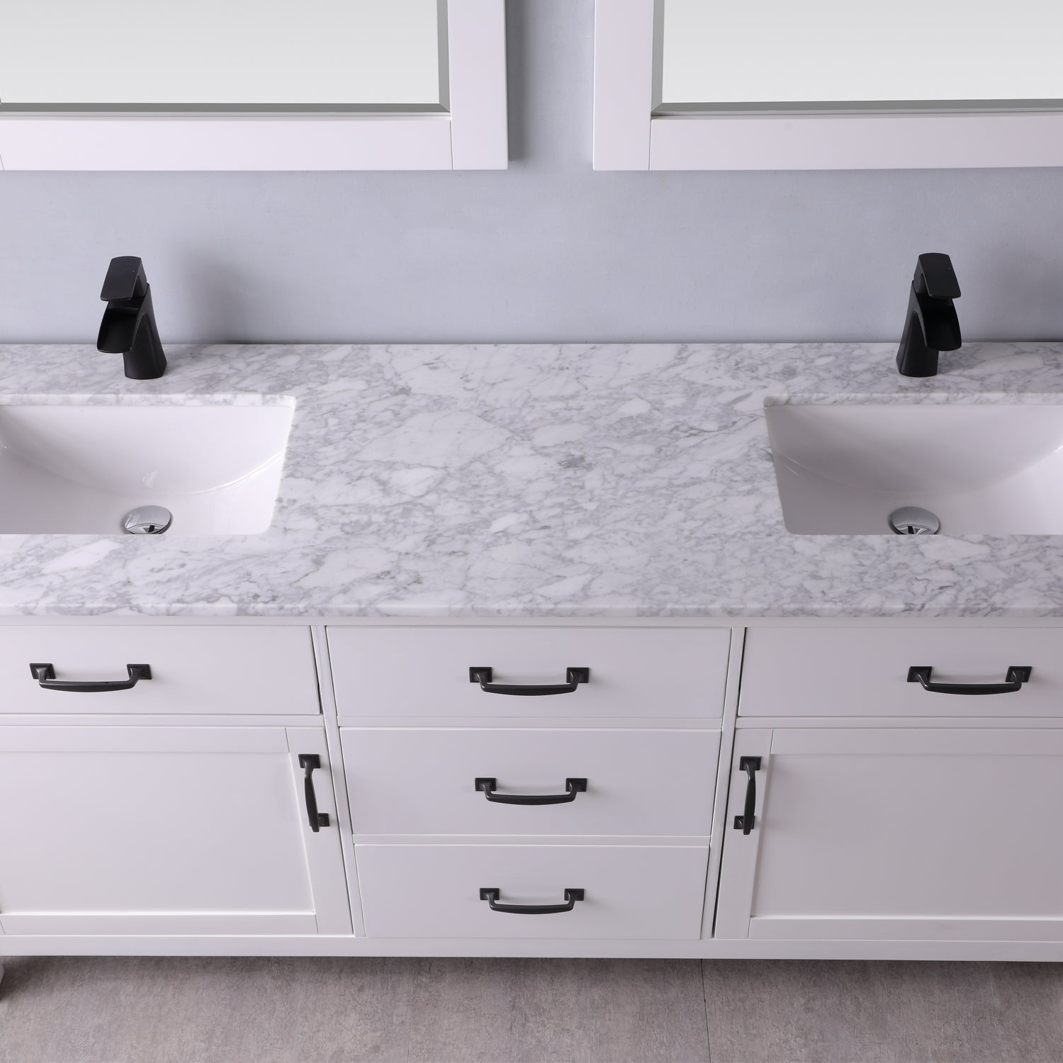 Altair Designs 72" double vanity with top - 535072-WH-CA
