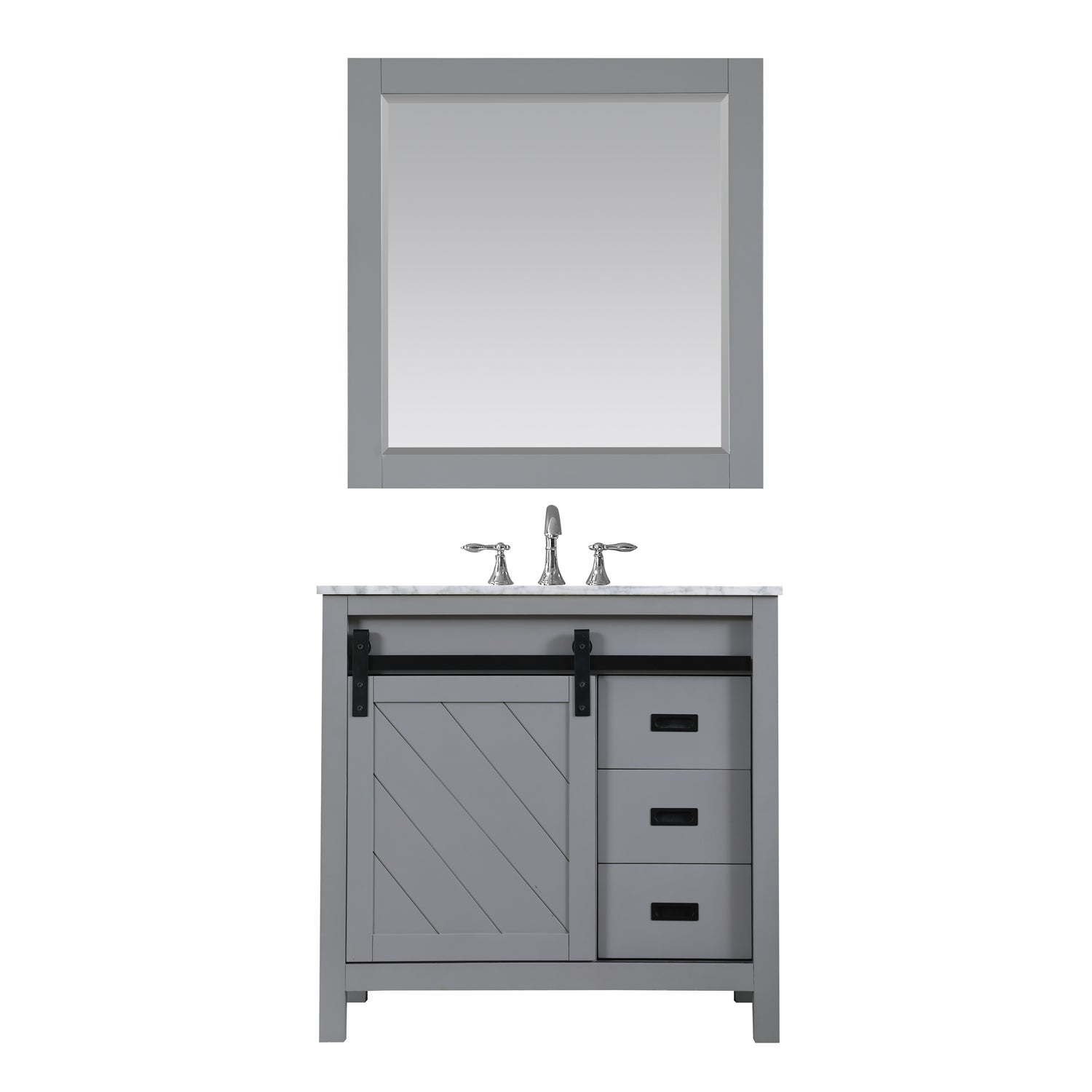 Altair Designs 36" single vanity with top - 536036-WH-CA-NM