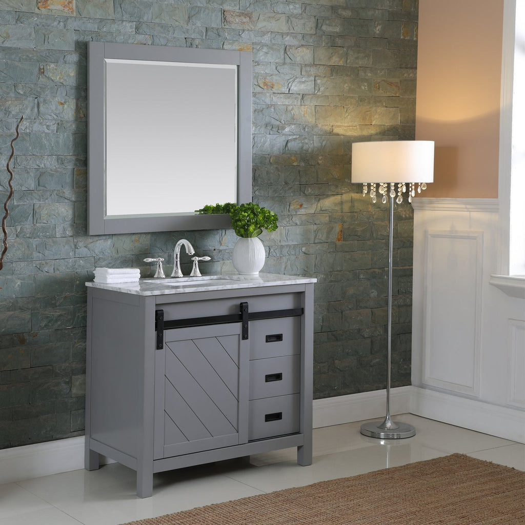 Altair Designs 36" single vanity with top - 536036-WH-CA-NM