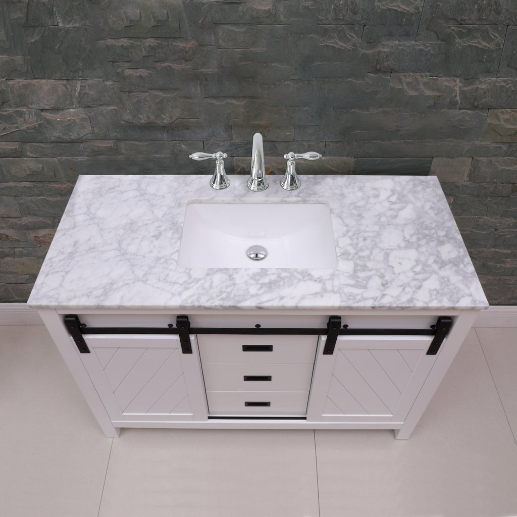 Altair Designs 48" single vanity with top - 536048-WH-CA-NM