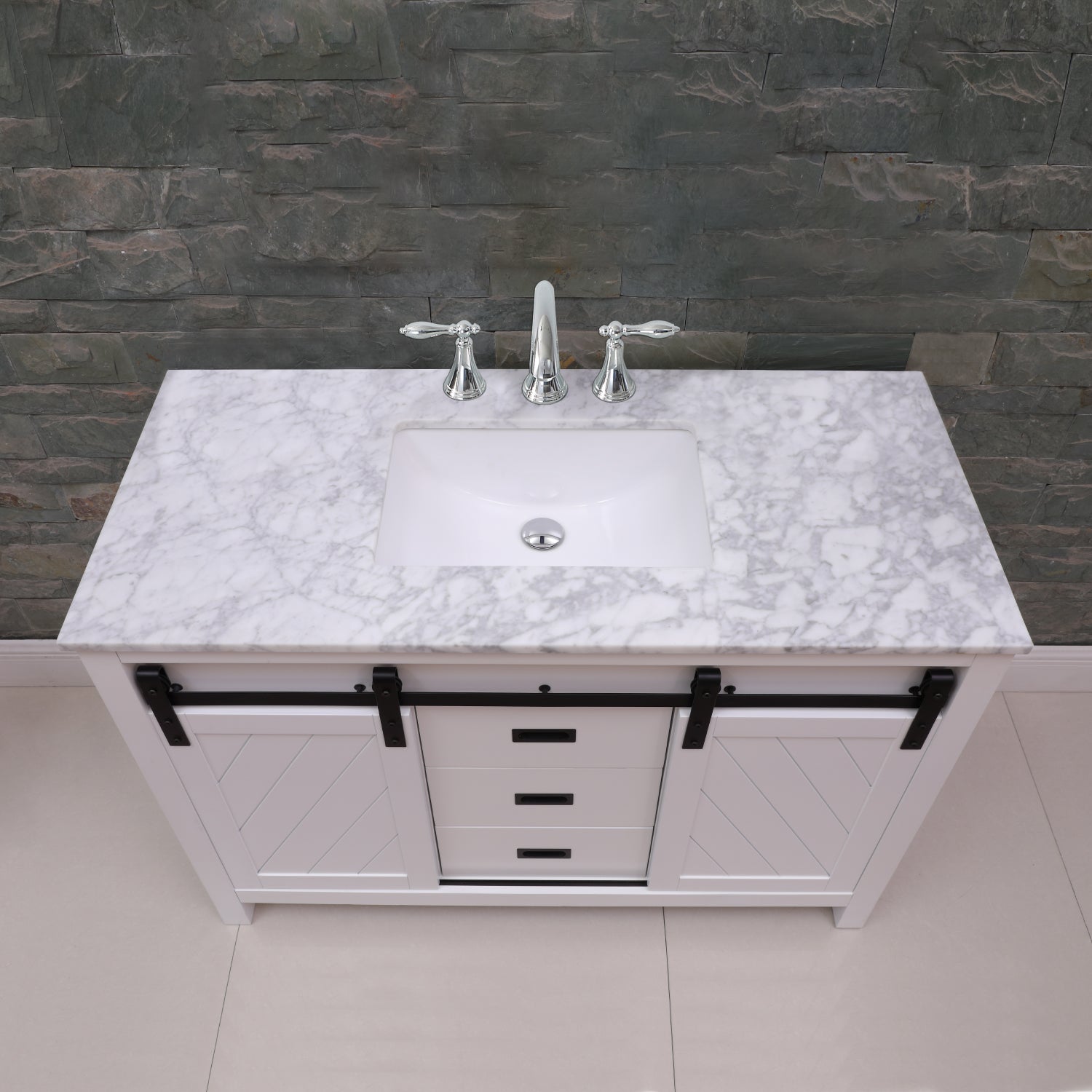Altair Designs 48" single vanity with top - 536048-WH-CA-NM