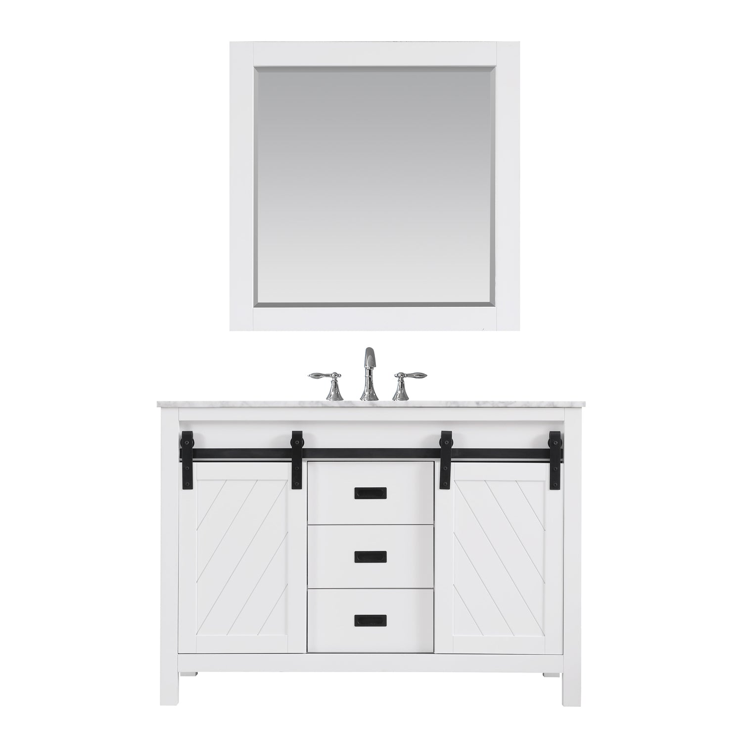 Altair Designs 48" single vanity with top - 536048-WH-CA-NM