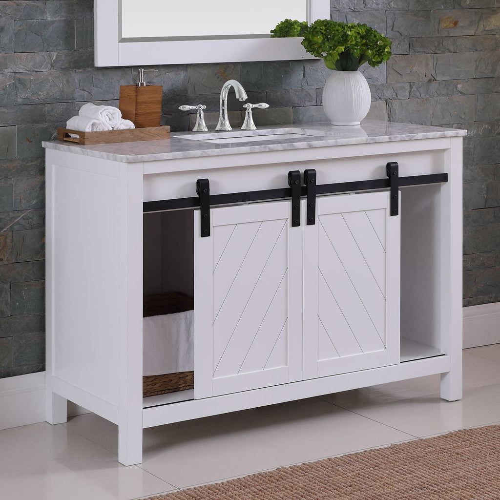Altair Designs 48" single vanity with top - 536048-WH-CA-NM