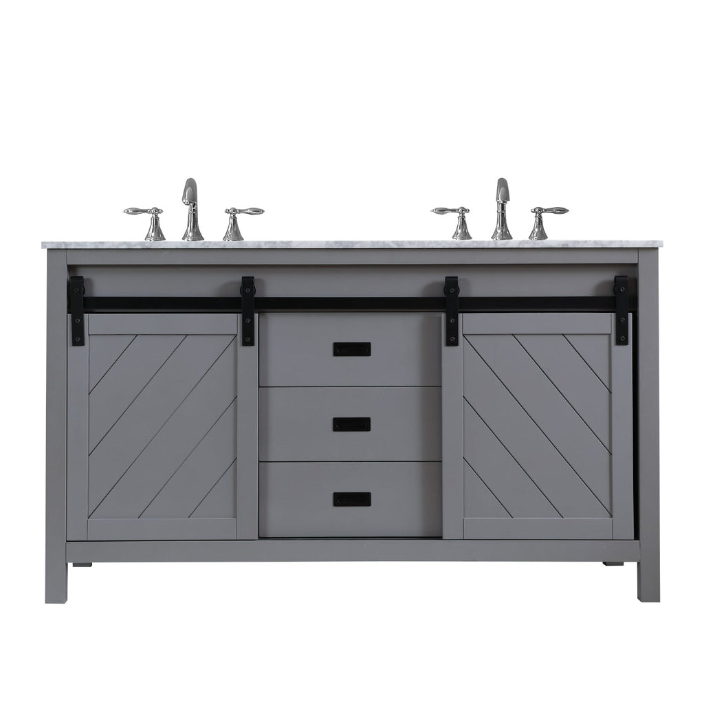 Altair Designs Kinsley 60" double vanity with top - 536060-WH-CA-NM