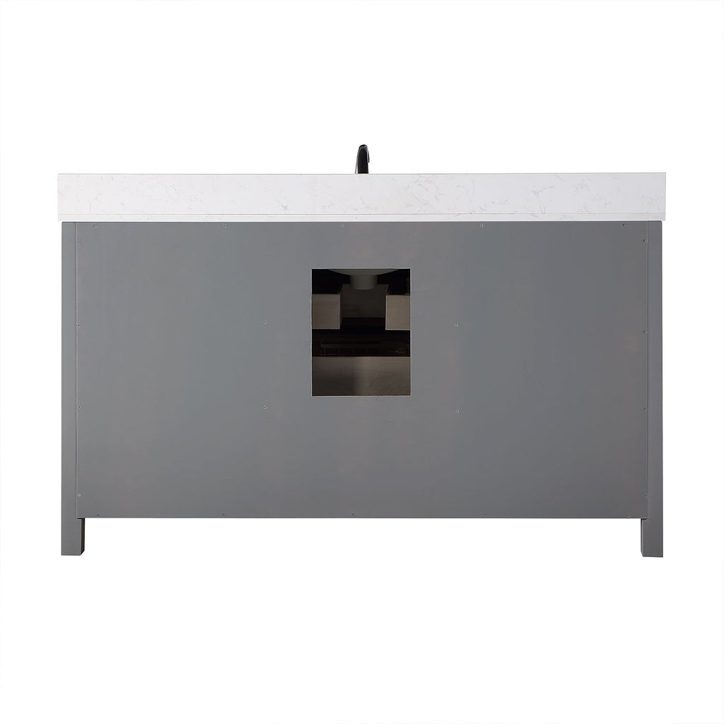 Altair Designs 60" single vanity with top - 536060S-WH-AW-NM